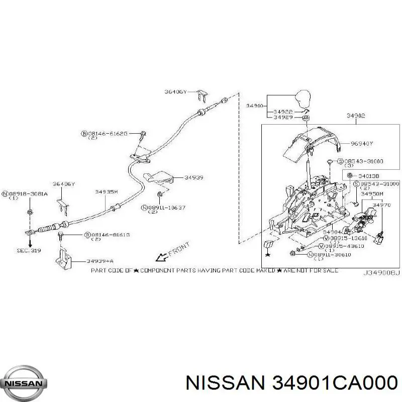 Механізм перемикання передач Nissan Murano позашляховик (Z50) (2002 - 2007) ціна, від 56.69 USD