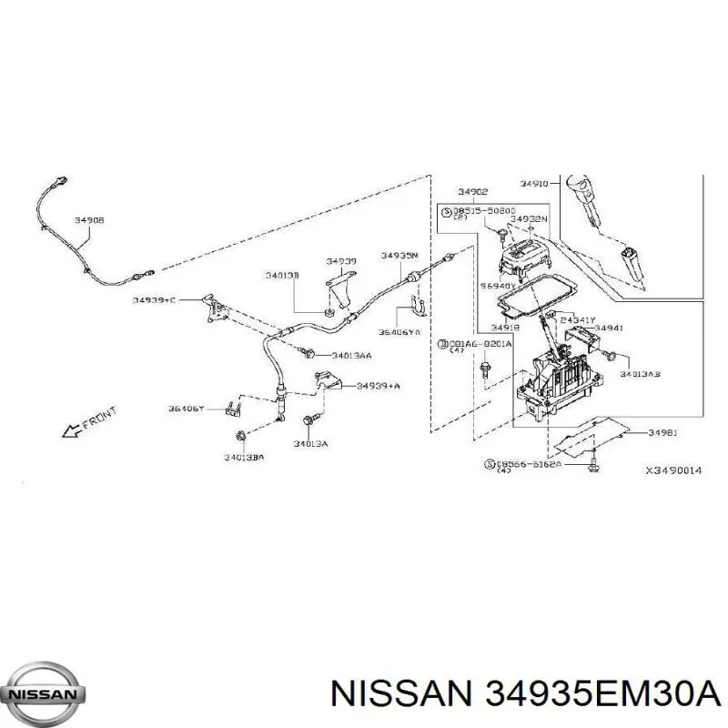 Трос перемикання передач, селектора Nissan/Infiniti 34935EM30A ціна, від 102.78 USD