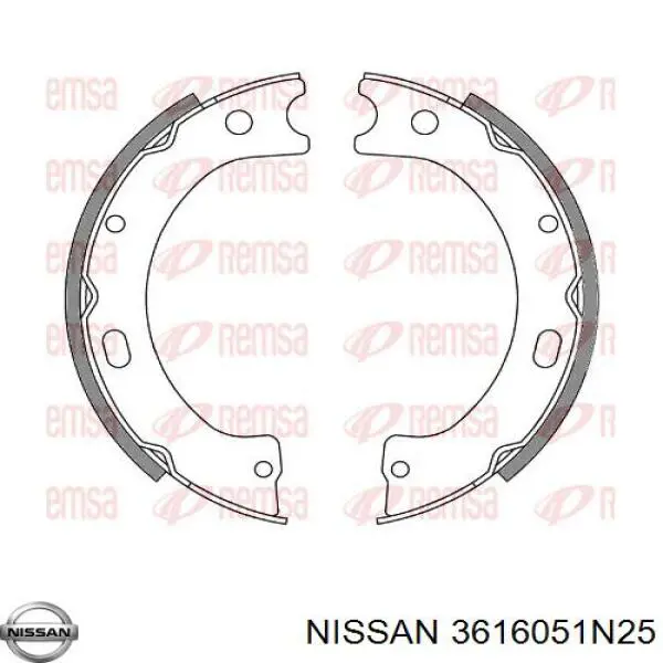 Колодки ручника / стоянкового гальма Nissan/Infiniti 3616051N25 ціна, від 21.16 USD