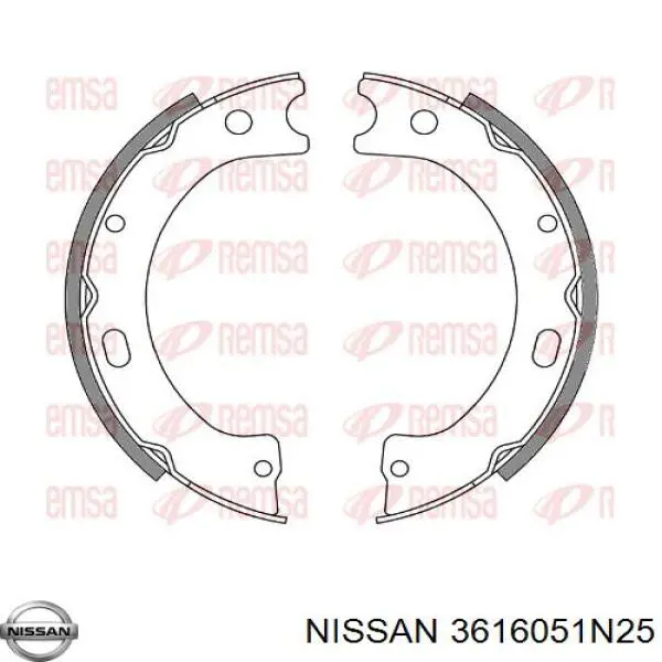 3616051N25 Nissan колодки ручника/стоянкового гальма
