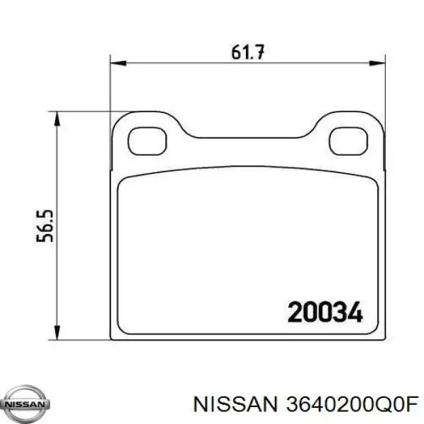 3640200Q0F Nissan/Infiniti Трос ручного гальма передній