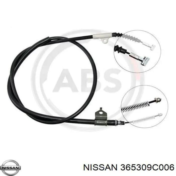 Купити 365309C004 Nissan/Infiniti Трос ручного гальма задній, правий
