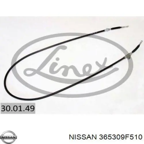 Трос ручного гальма задній, правий 365309F510 Nissan/Infiniti