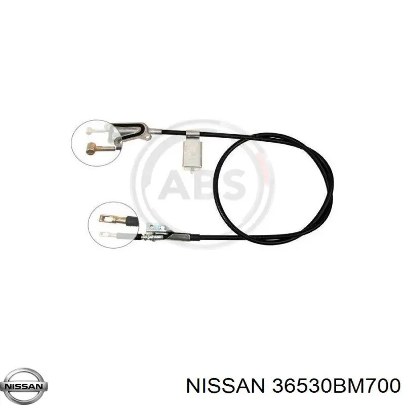 36530BN80A Nissan/Infiniti Трос ручного гальма задній, правий