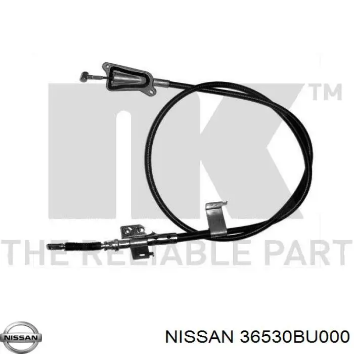 Купити 36530BU000 Nissan/Infiniti Трос ручного гальма задній, правий