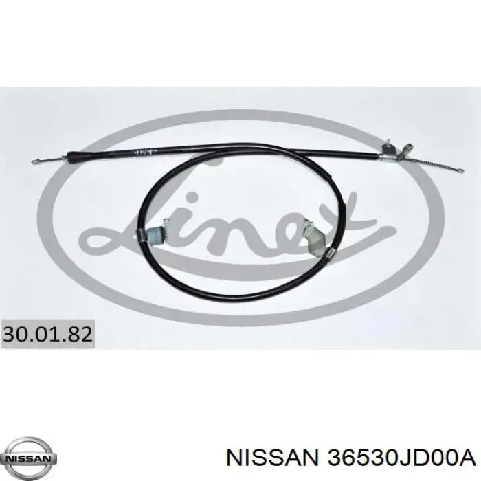 Трос стоянкового гальма задній правий Nissan/Infiniti 36530JD00A ціна, від 20.27 USD