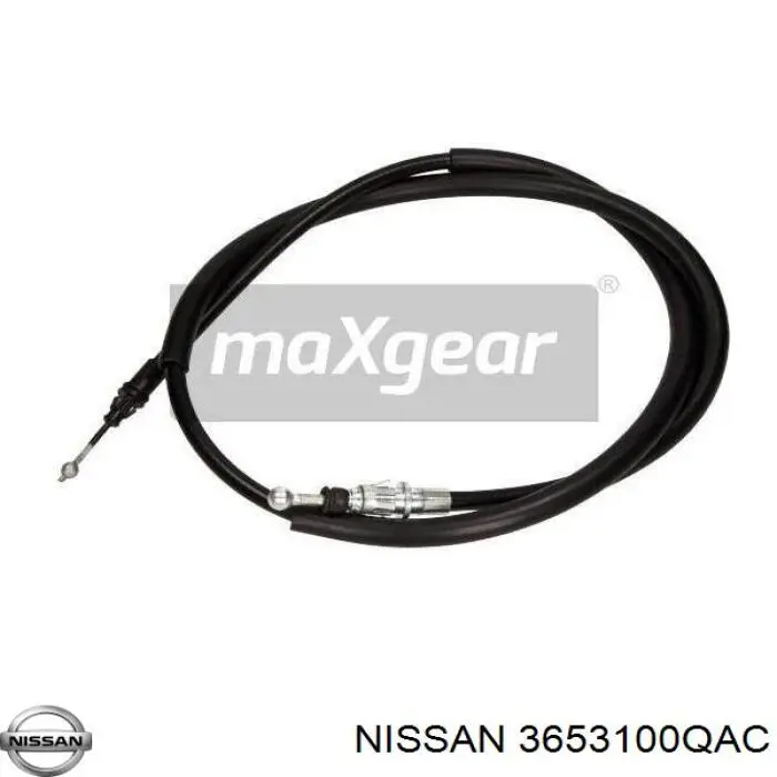 Трос ручного гальма задній, лівий 3653100QAC Nissan/Infiniti