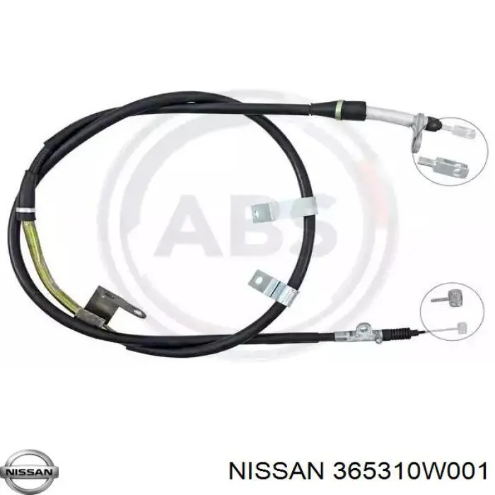 Трос стоянкового гальма задній лівий Nissan/Infiniti 365310W001 ціна, від 58.10 USD
