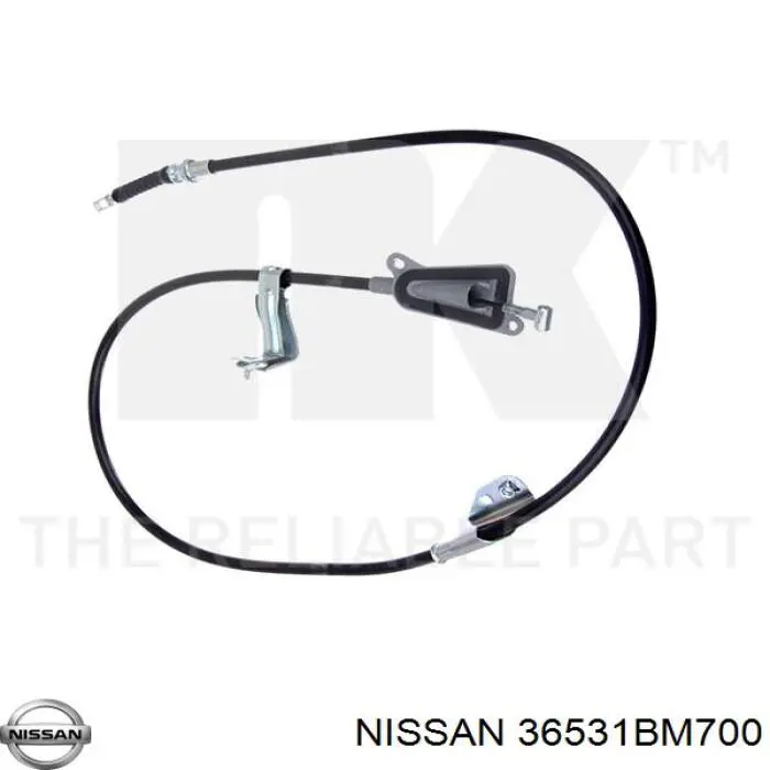 36531BM700 Nissan/Infiniti Трос ручного гальма задній, лівий