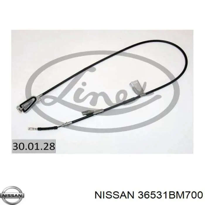 Трос стоянкового гальма задній лівий Nissan/Infiniti 36531BM700 ціна, від 20.43 USD