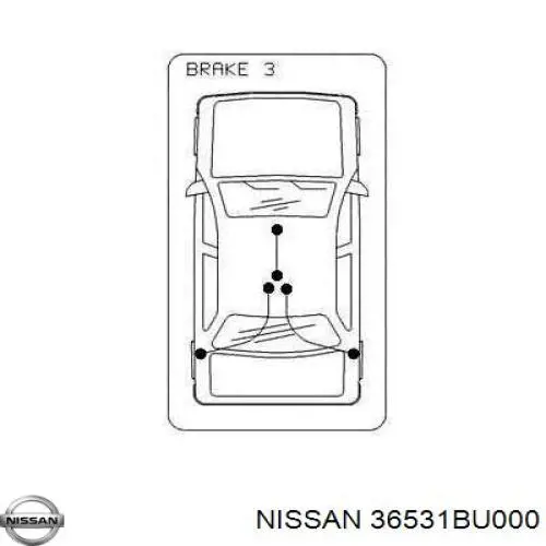 Трос стоянкового гальма задній лівий Nissan/Infiniti 36531BU000 ціна, від 33.12 USD
