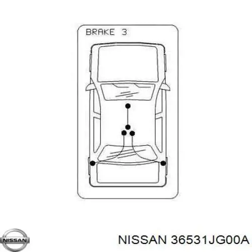 Трос стоянкового гальма задній лівий Nissan/Infiniti 36531JG00A ціна, від 27.24 USD