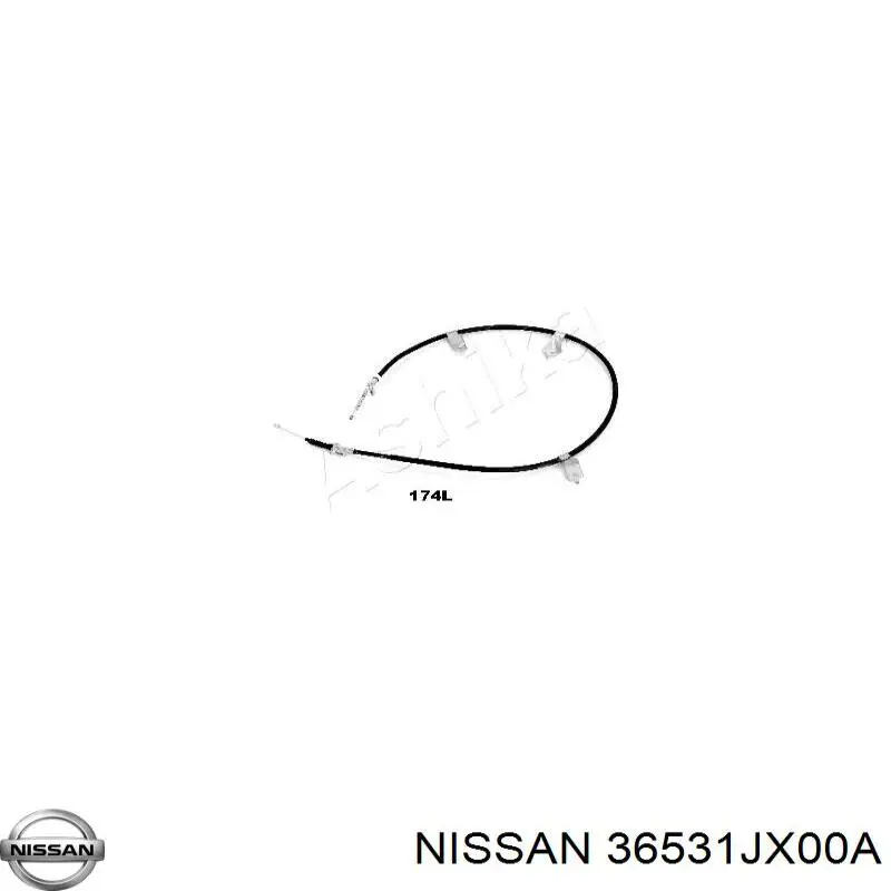 36531JX00A Nissan/Infiniti Трос ручного гальма задній, лівий