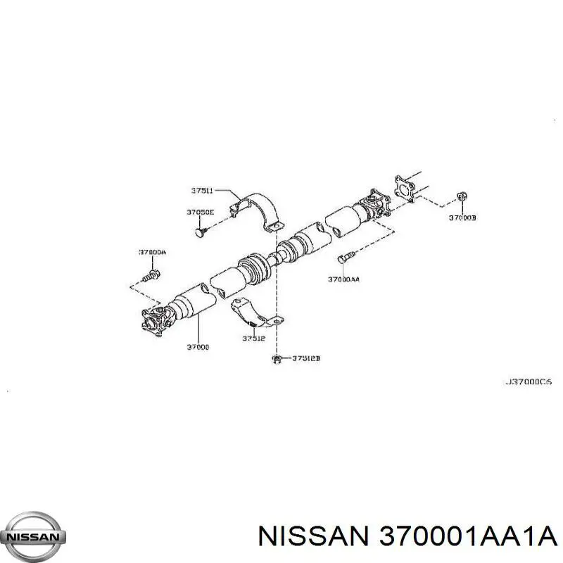 Вал карданний задній, у зборі Nissan/Infiniti 370001AA0A ціна, від 22.10 USD
