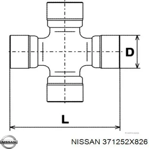 Хрестовина карданного валу, переднього Nissan/Infiniti 371252X826 ціна, від 14.45 USD