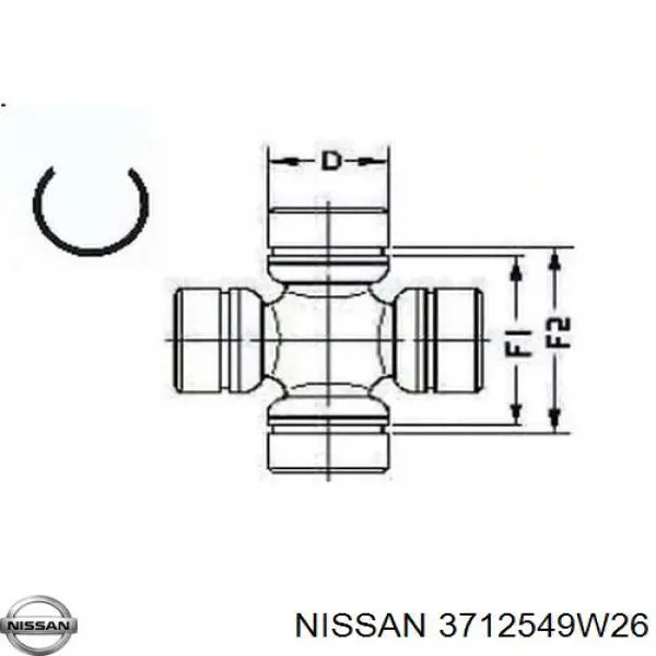 3712549W26 Nissan хрестовина карданного валу