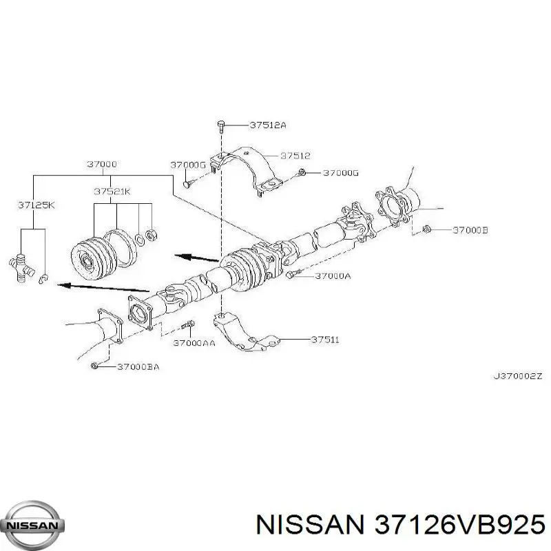 37126VB925 Nissan/Infiniti Хрестовина карданного валу