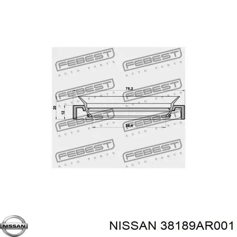 38189AR001 Nissan сальник хвостовика редуктора переднього моста