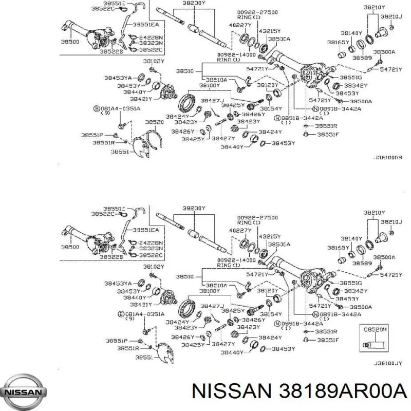 Сальник хвостовика редуктора переднього моста Nissan/Infiniti 38189AR00A ціна, від 8.16 USD