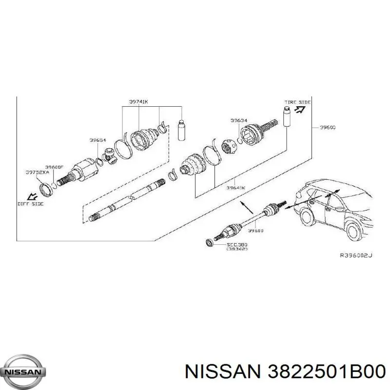  Nissan/Infiniti 3822501B00 ціна, від 4.07 USD