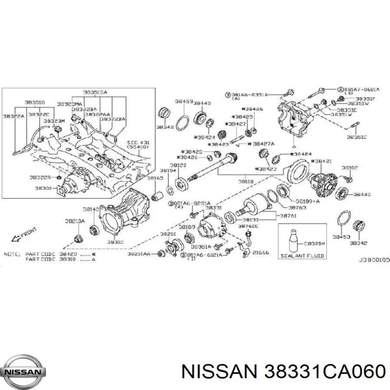 Муфта підключення заднього моста Nissan/Infiniti 38331CA060 ціна, від 190.04 USD