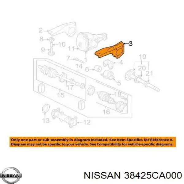  Nissan/Infiniti 38425CA000 ціна, від 9.67 USD