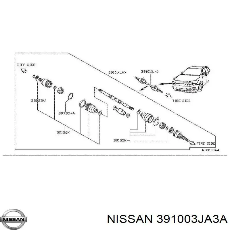 Піввісь передня, права GSP NCV53116 ціна, від 177.17 USD