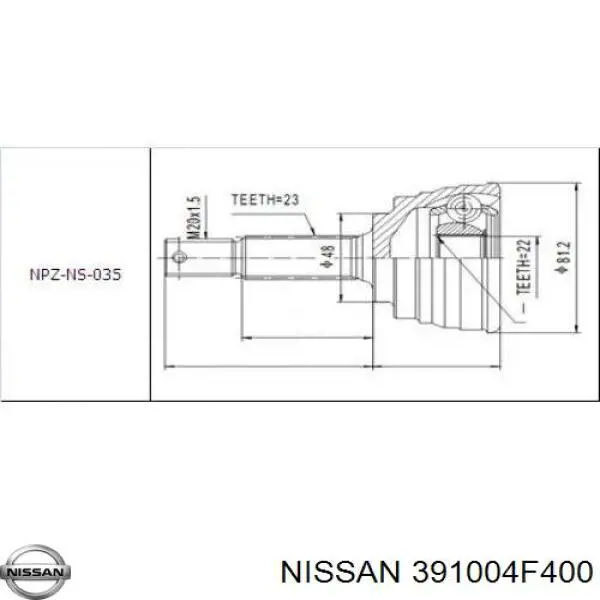 Піввісь (привід) передня, права Nissan Micra (K11) (Нісан Мікра)