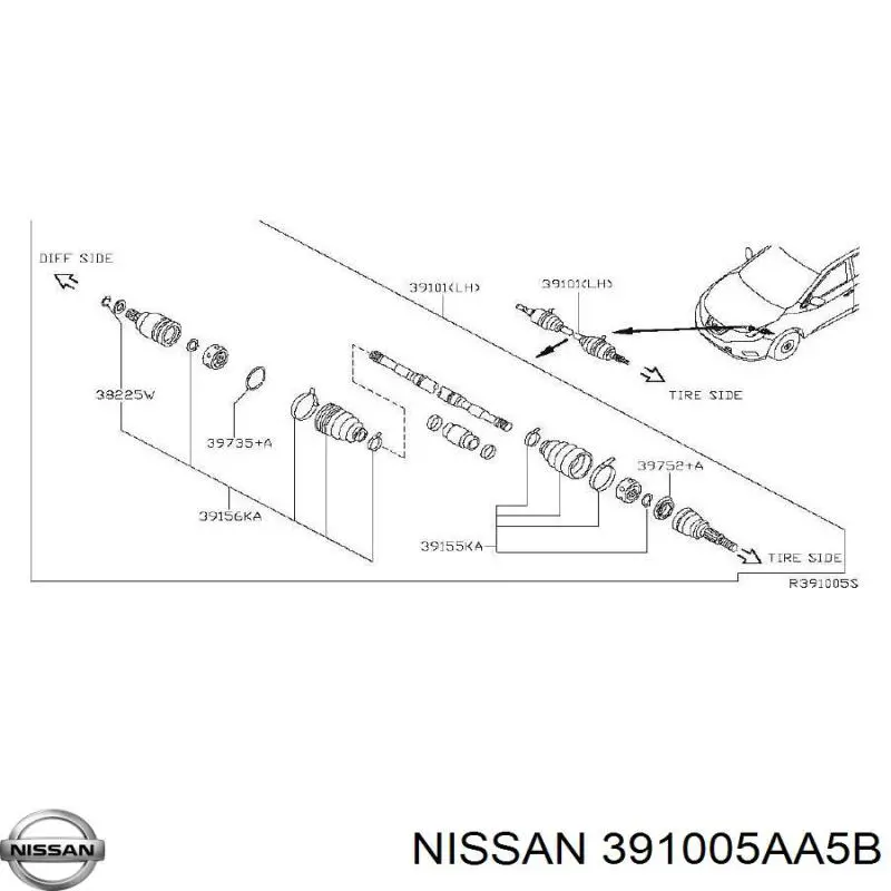  391009UE5D Nissan