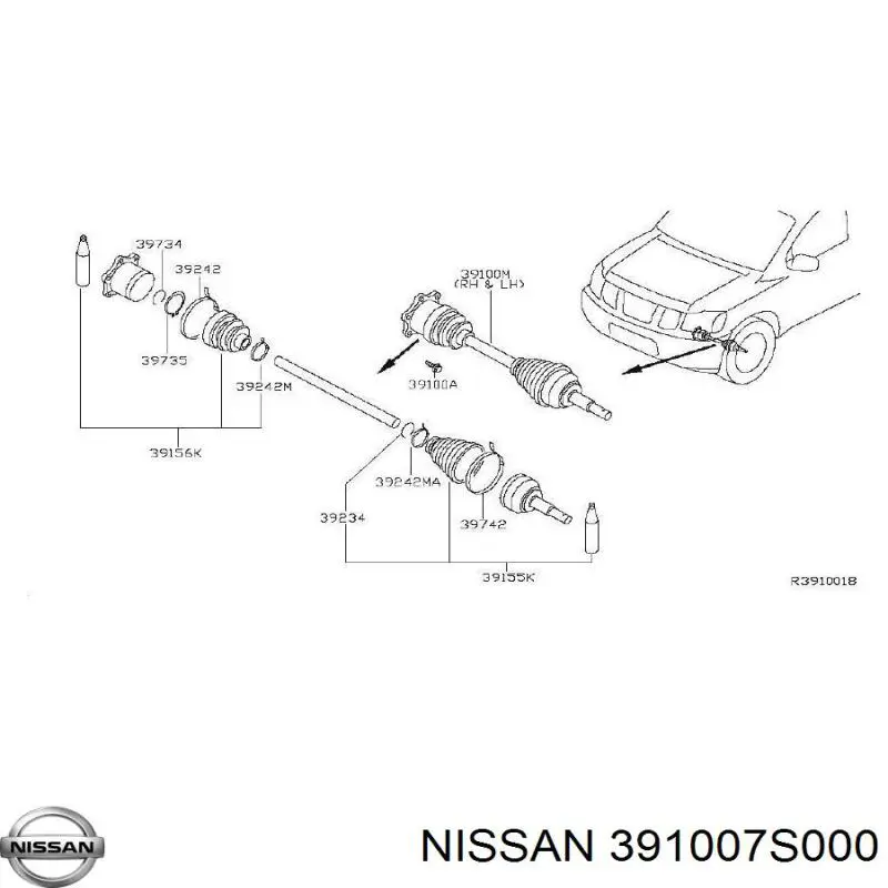 Піввісь (привід) передня Nissan Armada (TA60) (Нісан Armada)