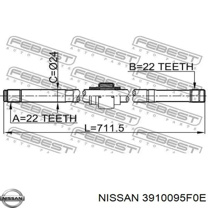 Піввісь права 3910095F0C Nissan/Infiniti