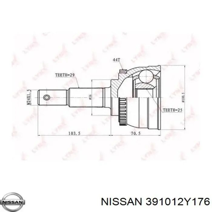391012Y916 Nissan/Infiniti Привід лівий