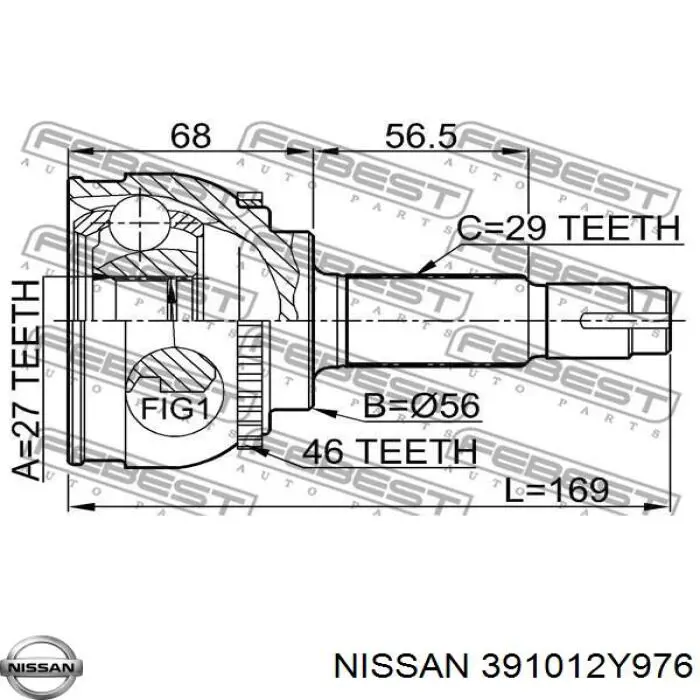 Привід передній лівий Nissan/Infiniti 391012Y916 ціна, від 76.53 USD