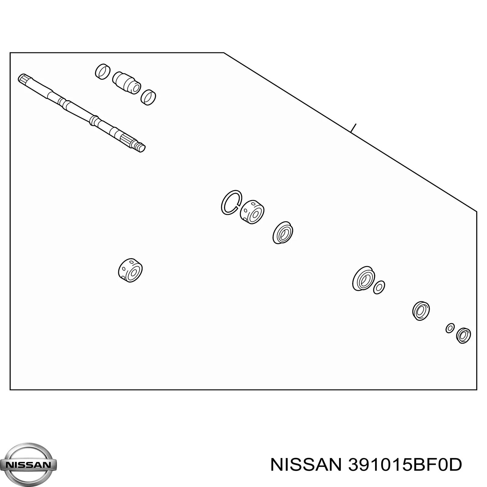 Піввісь (привід) передня, ліва 391015BF0D Nissan