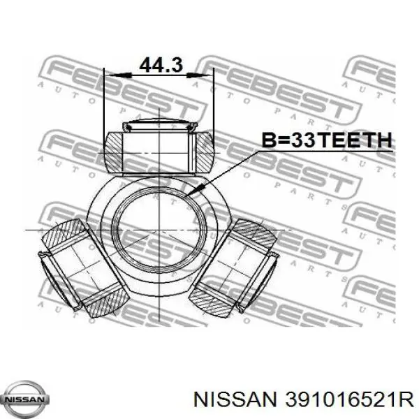 Пильник ШРУСа внутрішній лівий 391016521R Nissan