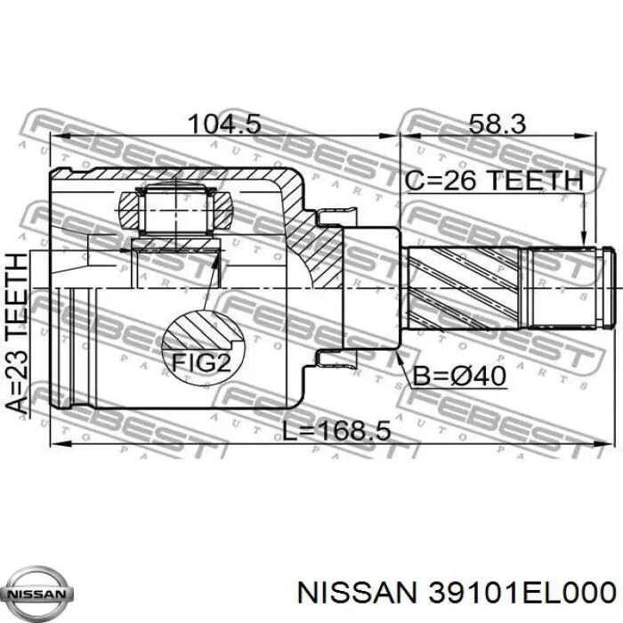 39101EL000 Nissan/Infiniti Привід лівий