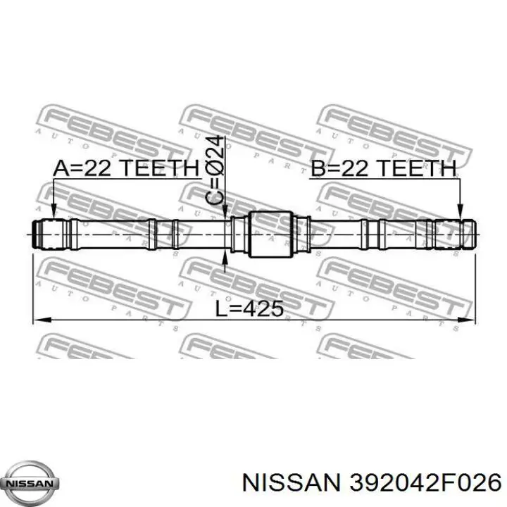 ШРКШ внутрішній, передній Nissan/Infiniti 392042F026 ціна, від 58.41 USD
