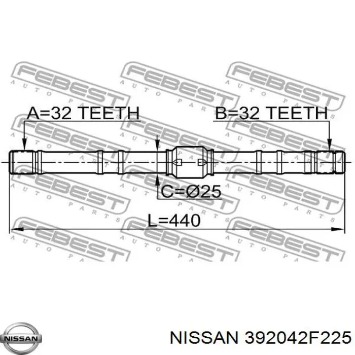 Купити 392042F225 Nissan/Infiniti ШРУС внутрішній правий