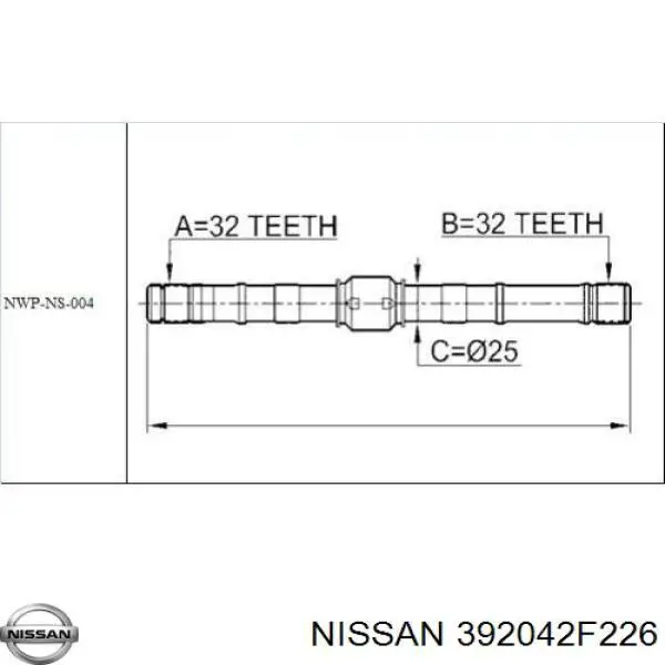 Купити 392042F226 Nissan/Infiniti Ліва піввісь