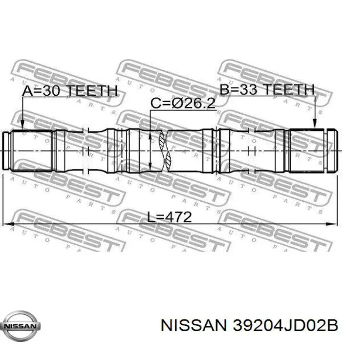 39204JD02B Nissan/Infiniti Привід лівий