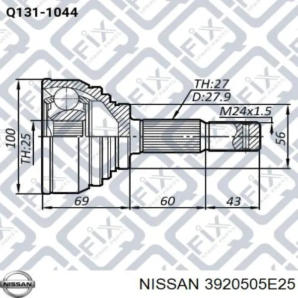  3920505E25 Nissan