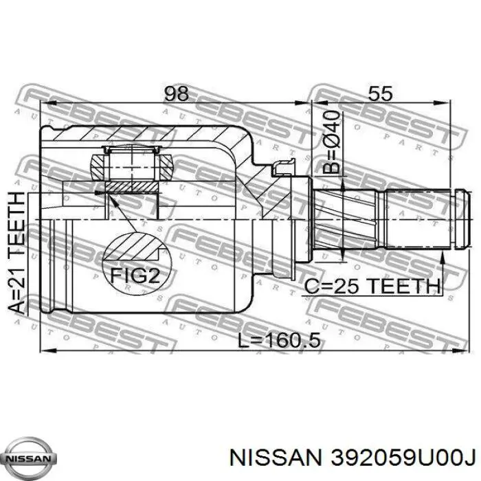 392059U00J Nissan/Infiniti Привід лівий