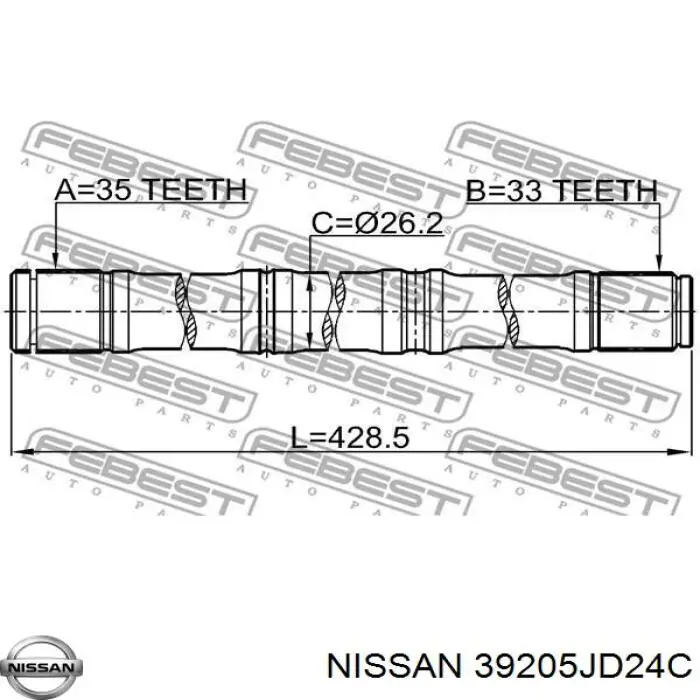 39205JD24C Nissan/Infiniti Привід лівий