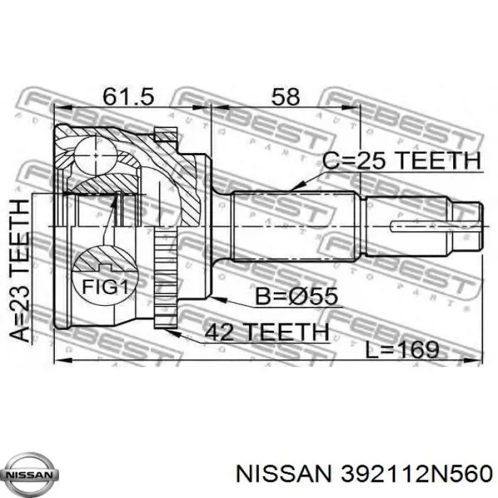 Граната колісна Nissan/Infiniti 392112N560 ціна, від 17.33 USD