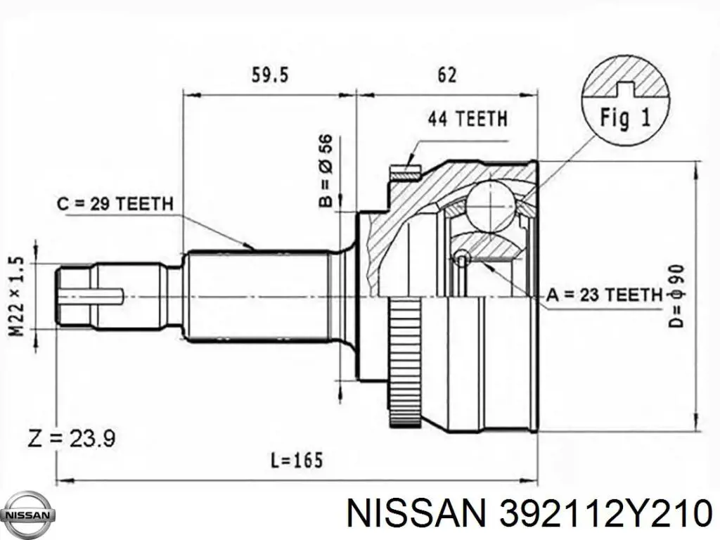 Граната колісна Nissan/Infiniti 392112Y210 ціна, від 33.42 USD