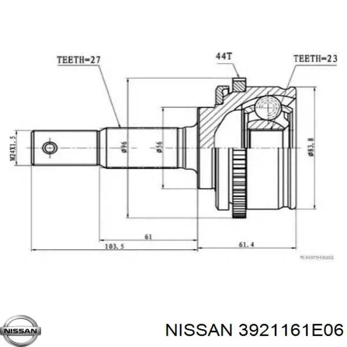 Граната колісна Nissan/Infiniti 3921161E06 ціна, від 58.40 USD