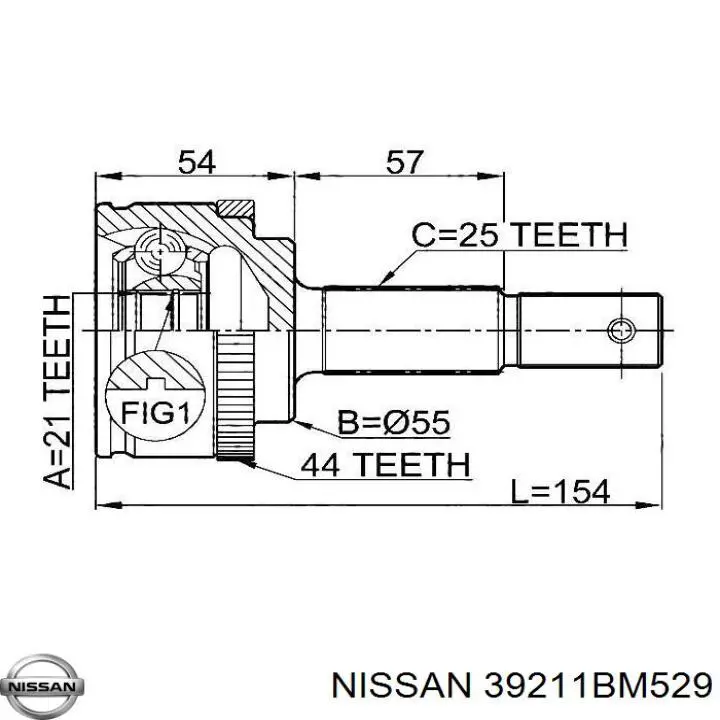 ШРУС наружный NISSAN 39211BM529