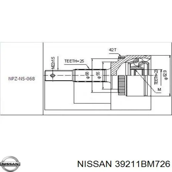 Граната колісна Nissan/Infiniti 39211BM726 ціна, від 28.79 USD