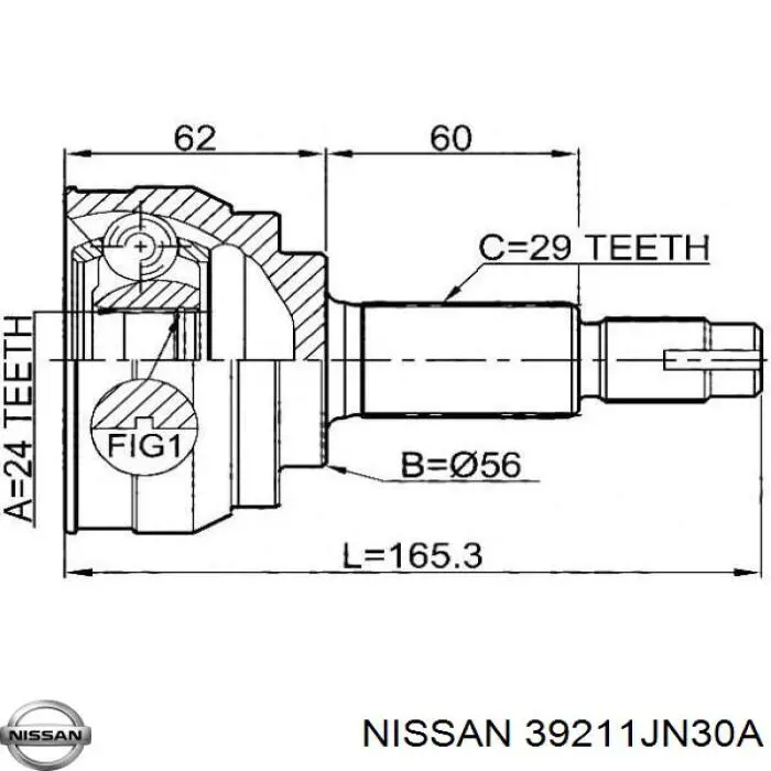 ШРУС наружный NISSAN 39211JN30A