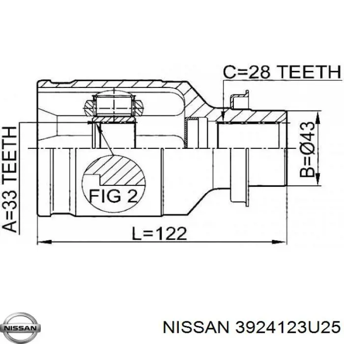 Пильник ШРУСа зовнішній, задньої піввісі Nissan Almera 2 (N16) (Нісан Альмера)